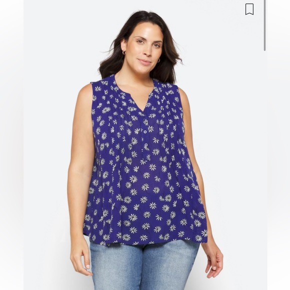 NWT Market & Spruce Hemingway Pintuck Sleeveless Blouse - Picture 6 of 6